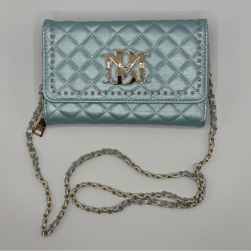 Elegant Blue Quilted Chain Bag Badgley Mischka